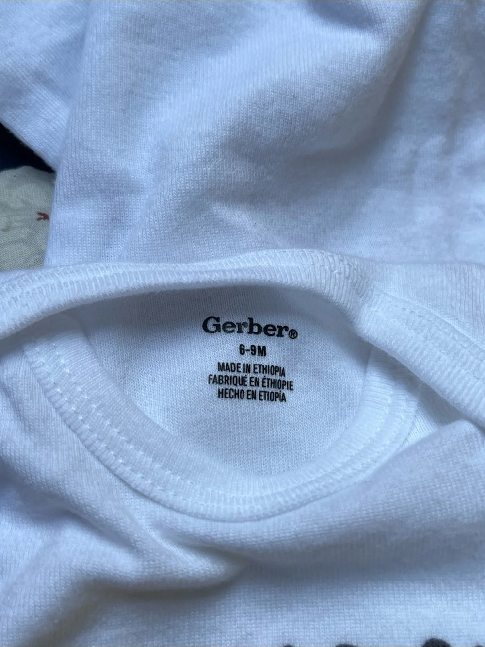 Milk Coma Sloth Gerber Baby White Cotton Short Sleeve Onesie Bodysuit 6-9M
